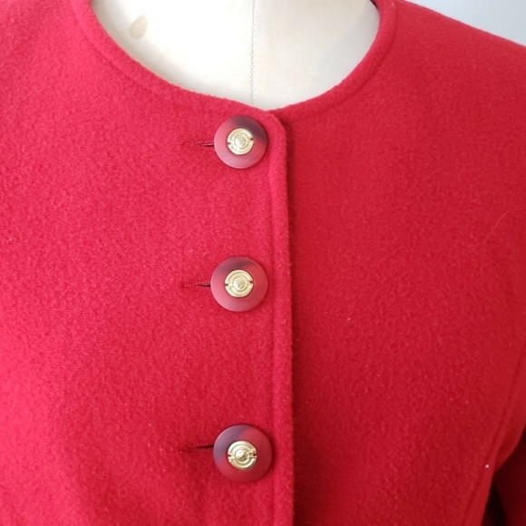 Vintage Wool & Cashmere Braemar Red Coat / Blazer - Picture 3 of 4